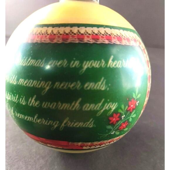 Hallmark Keepsake Ornament Friendship Ball Glass 1980 Vintage Country - Picture 4 of 10